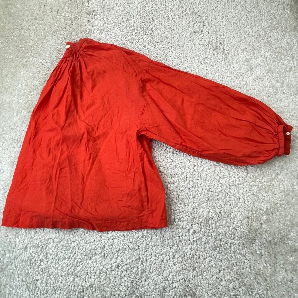 Doen The Jane Blouse Orange Red Scarlett - Picture 9 of 11